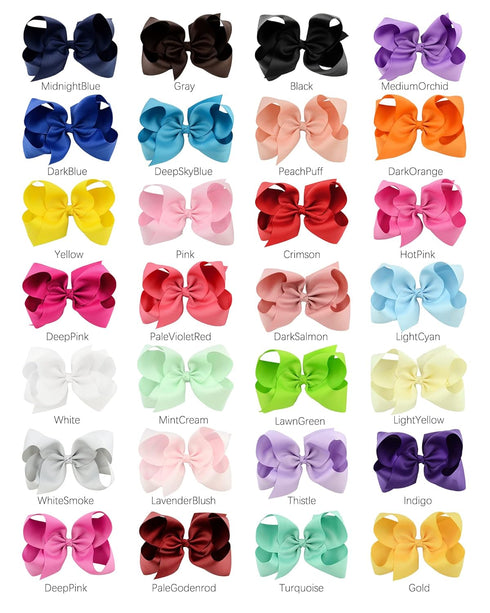 Choicbaby 28pcs 6 Inch Hair Bows for Girls, Large Hair Bows with Alligator Clips, Toddler Accessories