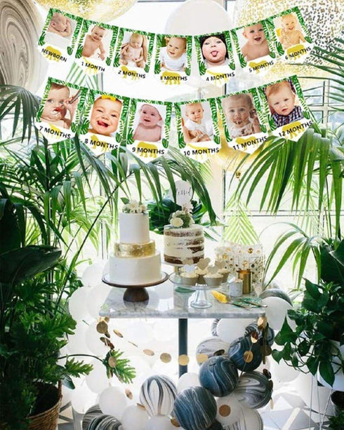 JeVenis Jungle Animals First Birthday Decoration, Wild Safari Banner for Birthday Celebration