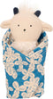 Manhattan Toy Embroidered Plush Goat Baby Rattle + Soft Cotton Burp Cloth, 16 x 16 Inches