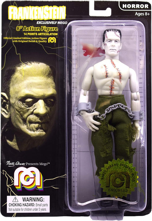 Mego Action Figures 8” Frankenstein - Bare Chested with Painted Stitches, Limited Edition Collector’s Item