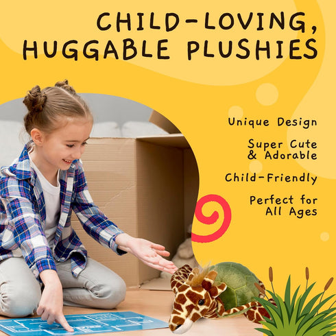 Randimals Plush Toy Mix - Giraffe & Turtle Hybrid Stuffed Animals for Boys & Girls - Soft & Huggable Unique Plushies