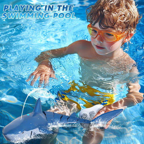 WATUDOU 1:18 2.4Ghz 6 7 8 9 Remote Control Shark Toys for Boys Kids, Scale High Simulation Shark for Pool, Electric RC