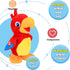 Hopearl Talking Parrot Toy, Interactive Animated Plush Buddy that Repeats What You Say, 8''