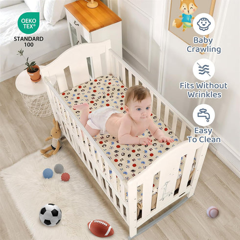 Set 3PCs Set Sets 38x24 Wowelife Sports Mini Crib Bedding Boys Brown Mini Crib Comforter Basketball Baseball Rugby