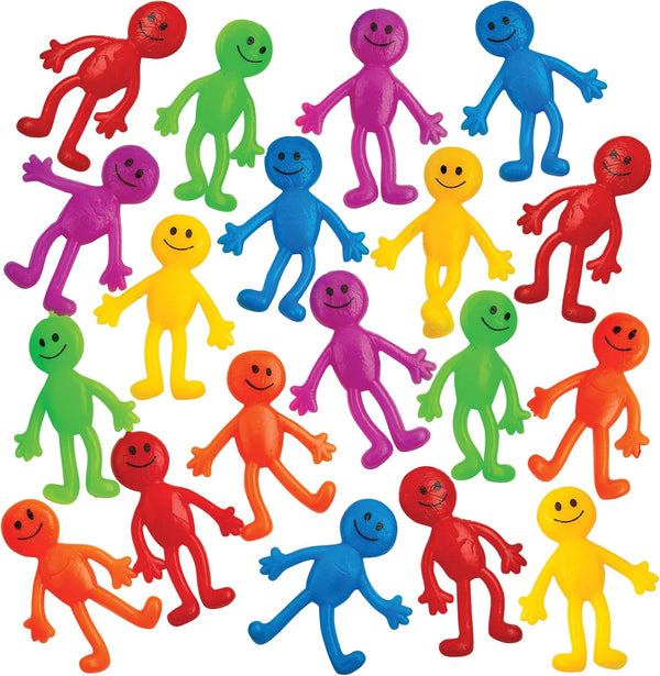Stretchy Bendable Man (180 Pack) Assorted Fun Colors, A Sticky, Stretchable, Slimy,