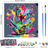 FLAJZ 4 Pack 5-8, 4-12, 8x8 Inch Paint by Numbers Kit for Kids, Easy Kids Paint by Number Kits Age DIY Color Canvas