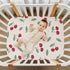 Burbuja 27 39 Fitted Crib Sheet for Girls and Boys, Cute Cherrys Soft Breathable Crib Sheet for Standard Crib