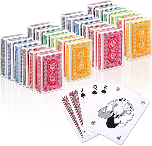 Zubebe 24 Pack Playing Cards Bulk in Vibrant Colors, Standard Index Deck for Kids & Card Activities