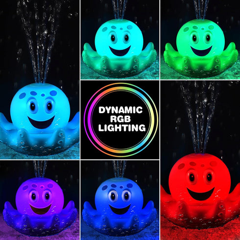 Toyjolka 4 Rings,150 6-12 12-18 1-5 Octopus Bath Toys for Toddlers| Rechargeable Automatic Sprinkler Water Toys