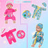 6 Sets 14-16 Inch 16-inch WONDOLL Baby Doll - Clothes, New Born Doll Outfits with Rompers & Accessories for Soft Body
