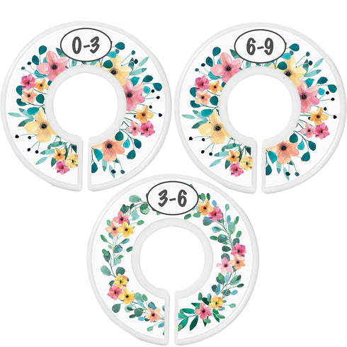 Baby Closet Size Dividers - Rustic Floral Nursery Closet Dividers for Baby Clothes - Month Dividers for Baby Girl