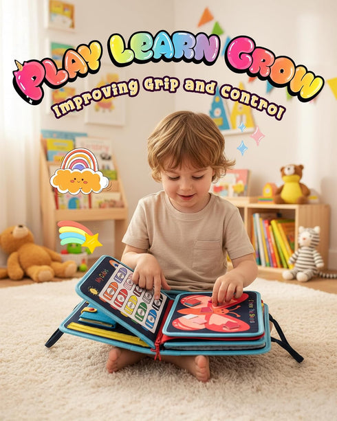 LADFAR 1 1-3, 1 Busy Board for Year Old, Busy Book for Toddlers Montessori Toys for Year Old, Educational Sensory