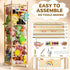 55.12in Stuffed Animal Storage Zoo with Wheels and Twinkling Bee String Lights, Large Wooden Stuffed Animal Storage