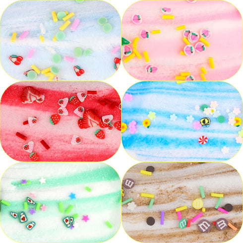 12 Pack Cloud Slime Kit, Two-Toned Fidget Toy, Educational Slime Toys for Kids Birthday Party Favors