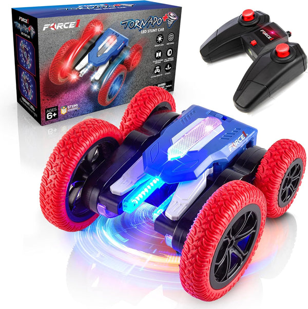 Force1 Tornado+ Remote Control Car for Kids- Double Sided Fast RC Cars