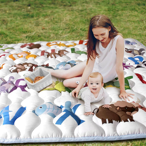 71x59 Baby Play Mats for Floor, Upgraded Thickness & Larger Super Soft Playmat for Babies and Toddlers, Foldable