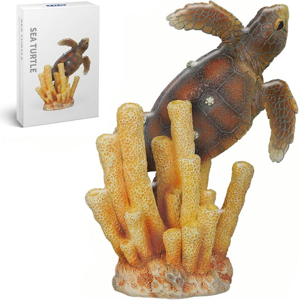 Gemini&Genius Sea Turtle Toys for Kids - Realistic Sea Turtle Figurine Toy - Under The Sea Life Educational Gifts and