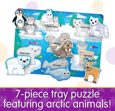 The Learning Journey My First Lift & Learn - Artic 7 Piece Tray Puzzle | Educational Puzzle for Toddlers Ages 2-5 | Fun Tray Puzzle for Boys & Girls | Award Winning Educational Toys
