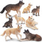 Toymany 8PCS Wolf Figures Forest Animals Toy Figurines - Realistic Jungle Zoo