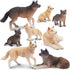 Toymany 8PCS Wolf Figures Forest Animals Toy Figurines - Realistic Jungle Zoo
