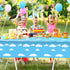 Tatuo Blue Sky White Clouds Birthday Party Supplies - Cartoon Tablecloth and Banner for Baby Kids Shower, 54 x 108 Inch