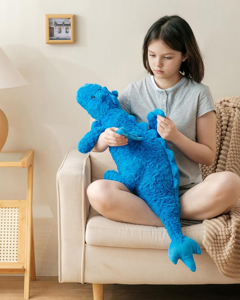 5Lbs 35.4", Weighted Stuffed Animal Blue Soft Dragon Plush Toy, Weighted Dragon Stuffed Animal for Kids and Adults