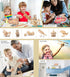 Puzzled 3D Puzzle Rolling Locomotive Train Wood Craft Model Kit, Fun & Educational DIY Wooden Toy, 30 Pieces Pack
