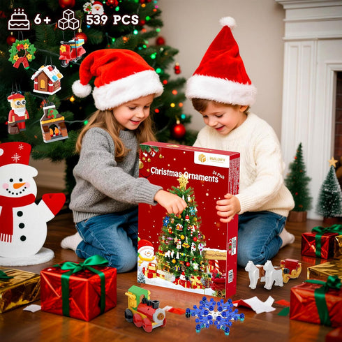 2025 Sets, 24 Packs 6+ Christmas Advent Calendar Building Christmas Ornaments Building Kit, Christmas