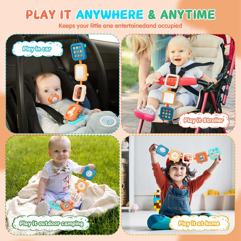 1 1-3 1 Busy Board for Year Old, Travel Toys for Toddler on Plane Car, Montessori Busy Board Busy Cube, Toys for Year