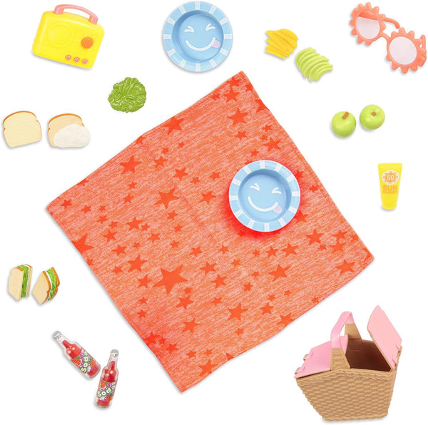 Glitter Girls 14-Inch Doll Accessories Picnic Set Picnic Basket, Retro Radio, &
