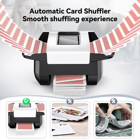 2 10, KPAW Card Shuffler Deck, Rechargeable Automatic Card Shuffler with Dual Modes, Low Noise Portable