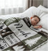 Cozy Personalized Baby Blankets with Name, Ships Next Day, Custom Baby Blanket with Letter Words, Soft Woodland