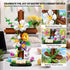 HiDectee Set Christian Cross Flower Building - Jesus Botanical Lily Cross with Bible Base & Spring Garden - Religious