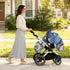 Dalzium Blue Seashell Car Seat Cover Baby, Carseat Canopy Cover for Girl Boy, Breathable Baby Carrier Cover Stroller