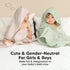 2-Pack, 35x35 KeaBabies Muslin Hooded Baby Towels for Newborn Girls, Boys - Organic Cotton Baby Bath Towels Hooded