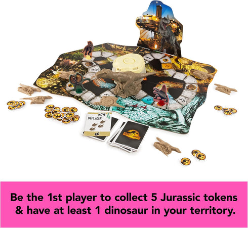 Jurassic World Dominion Stomp N’ Smash Board Game, Sensory Dinosaur Toy with Kinetic Sand, Family Game for Kids 5 & Up