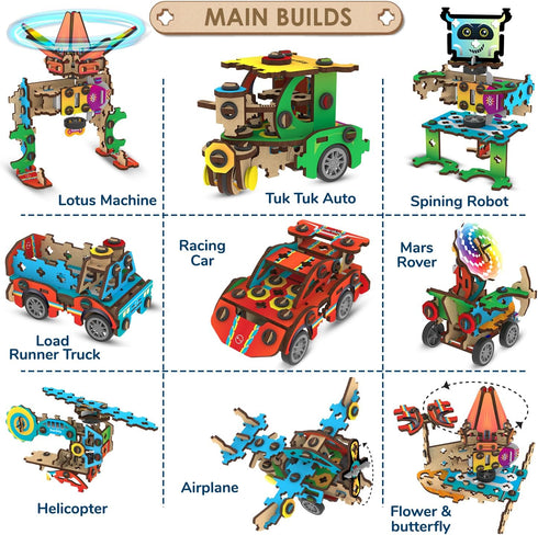 20in1 6-7-8-9-10-11-12 6-12 Smartivity Spin-n-Go Kit for Kids Ages I Build a Moving Robot, CAR, Airplane & More I