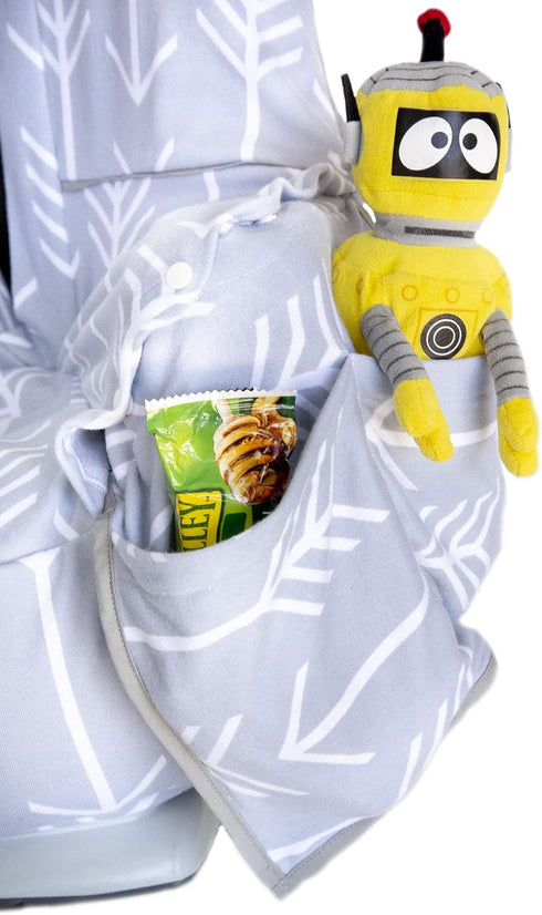 Niko Easy-Wash Children's Car Seat Cover & Liner - Cotton Jersey Gray & White Arrow Pattern - Universal FIT - Crash