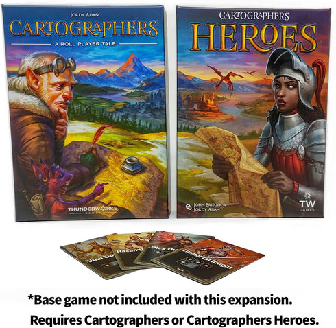 Cartographers Heroes: Champions Mini-Expansion - 4 New Heroes for Fantasy Map Drawing Game, Flip & Write