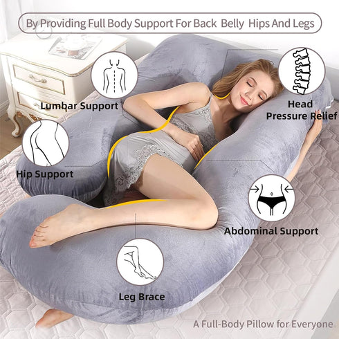 HychYAYA 60 Inch Full Body Pregnancy Pillows for Sleeping Cooling Pregnancy Pillow,U Shaped Pregnancy Body