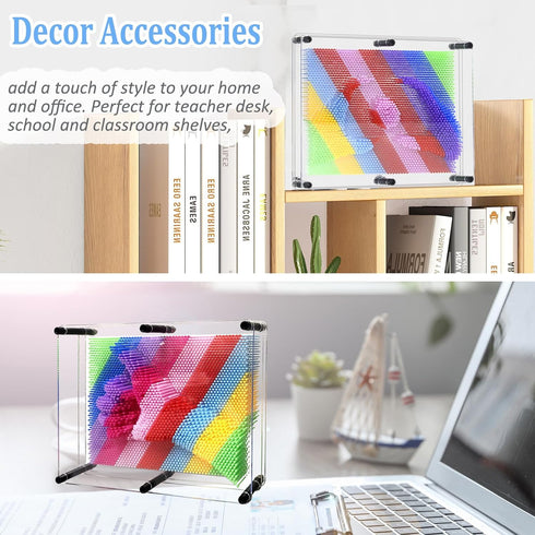 Extra Large 3D Pin Art Toy Board Game for Ages 5-7, Rainbow Sensory Fidget Toys for Kids