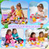 REZUCREY Set, Set 3-10 Collapsible Beach Toys for Toddlers, Sand Bucket and Shovels Ice Cream Tea Travel Sand Toys