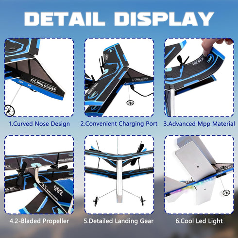 8-12 Rc Plane, Remote Control Airplane for Boys Kids Adults Toy Flying Airplane Skyriders Rc Jet Easy to Fly Outdoor