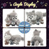 Hopearl LED Musical Stuffed Husky - Singing Plush Toy Playset with 3 Baby Puppies, 17''