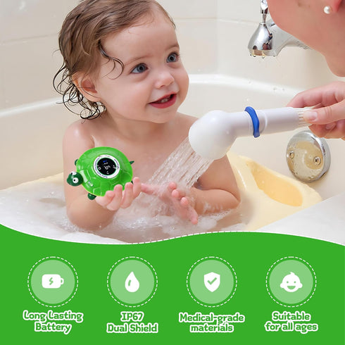 toy-2-in-1color Baby Bathtub Thermometer with LED Display Screen+Floating Turtle Coded Alarm (Cold/Comfortable/hot)
