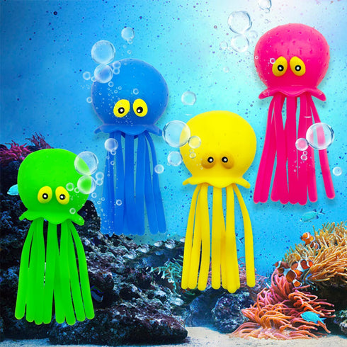 Eutreec Pack 4 Octopus Water Balls, of Pool Floating Toys Baby Bath Toys Squishy Sensory Stress Relief Toys, Cute