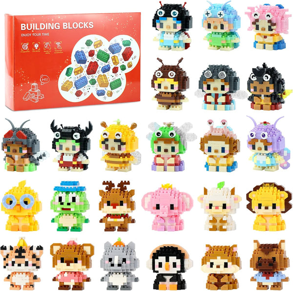 Mini Building Block Sets Animal 24 PackEaster Egg Fillers for Kids, Party