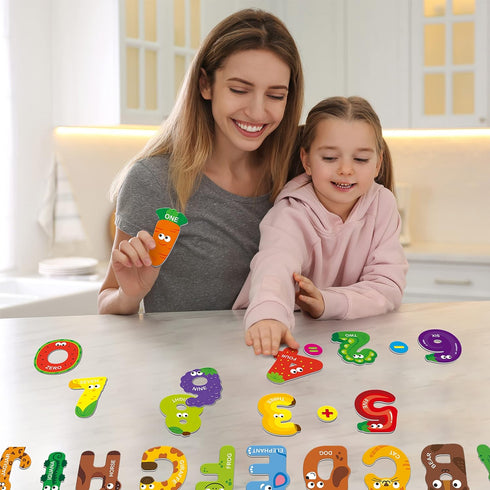Magnetic Uppercase Letters and Numbers | Educational Learning Tool for Kids, 39 Pieces Magnets