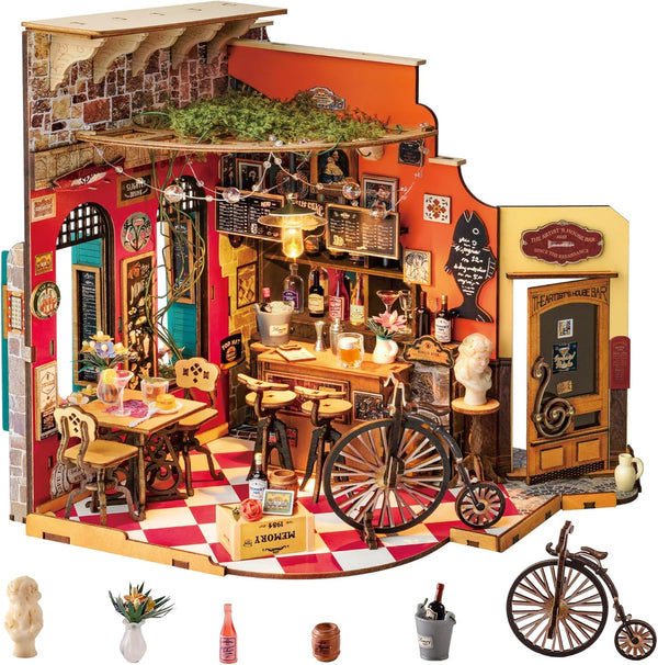 Rolife DIY Miniature House Kit for Adults, Mini Wooden Dollhouse Kit, Tiny