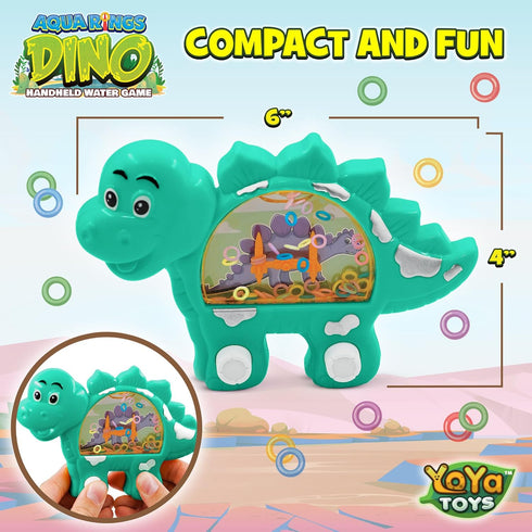 YoYa Toys Aqua Rings Dinosaur Handheld Game for Kids, Retro Portable Road Trip Toys and Calming Travel Games